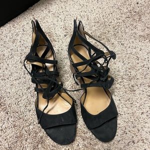 Wedges black velvet